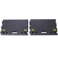 2Pcs 4" high Portable Automotive Curb Ramp, Heavy-Duty Plastic Threshold Ramp