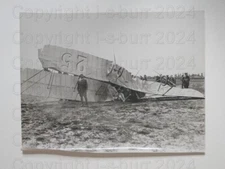 Biplane Aircraft Crash Large Photo c1910s 