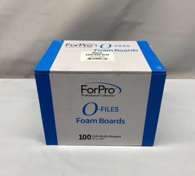 ForPro O-Files Foam Board, Double-Sided Manicure Nail File, 180/400 Grit, 100