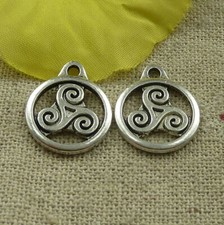 Free Ship 134 pcs tibetan silver circular charms 19X15mm L-4565