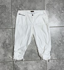 Abercrombie Fitch VTG Cinched Utility Cargo Parachute Capri Pants Y2K White sz 4