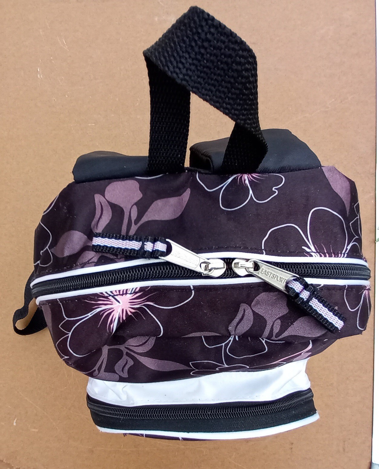 EastSport backpack. Black/pink floral. Medium. PreOwn… Gem