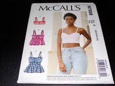 🦋McCALL'S #M7958-LADIES (4 STYLE) SUMMER CROP TOP w/VARIATIONS PATTERN XS-XL FF