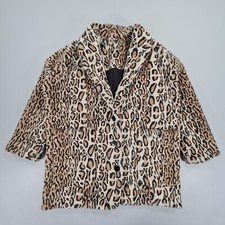 The Kooples Womens Coat Leopard 36 Faux Fur 8 Uk