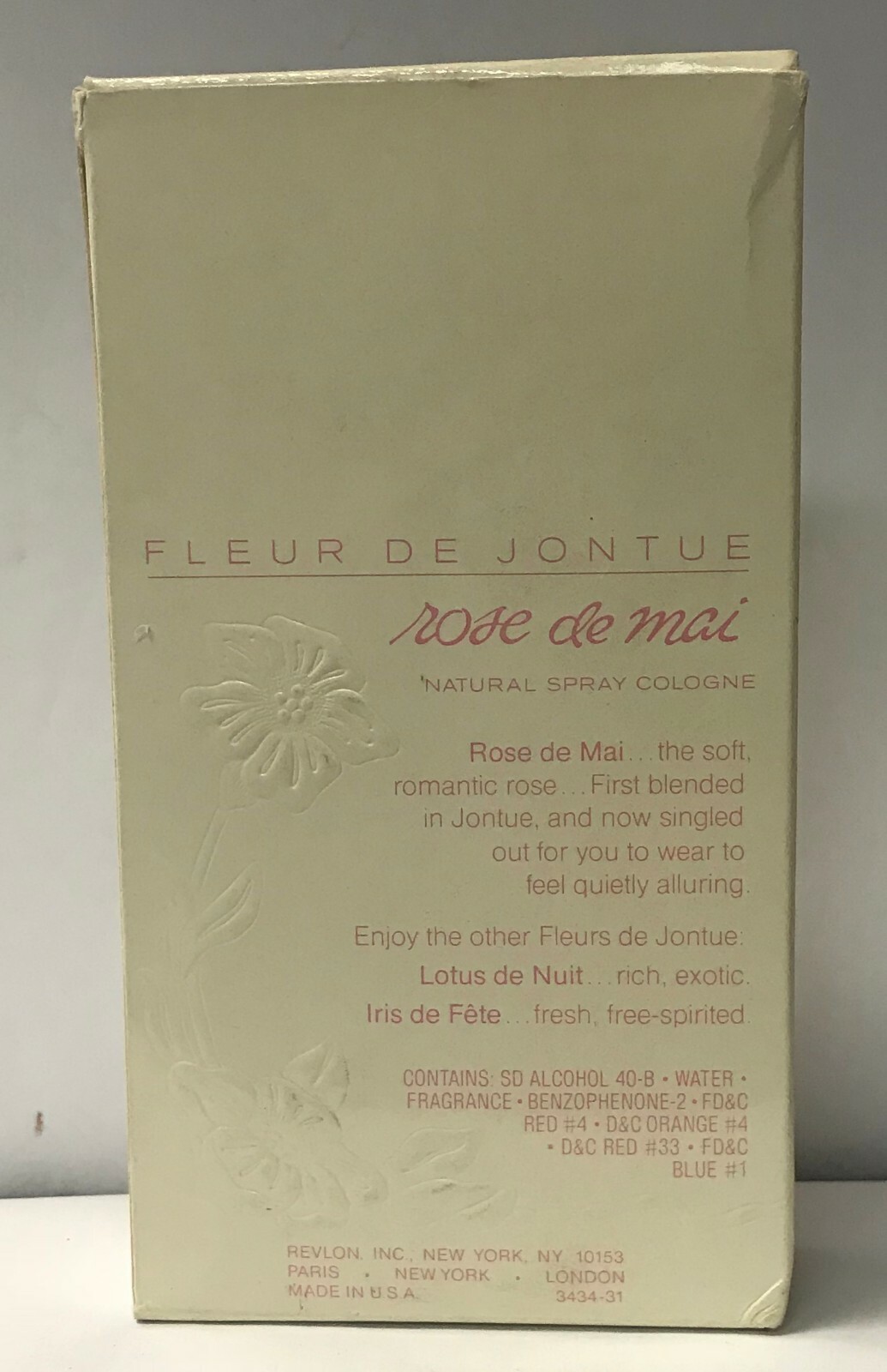 3 Bottles Revlon Fleur de jontue Rose de Mai 2.5 oz natural Spray Cologne