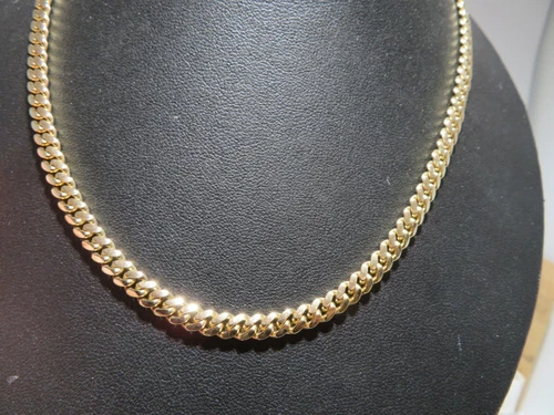 14K SOLID YELLOW GOLD CUBAN LINK NECKLACE 24" LONG  46.53 grams (G131354-1)