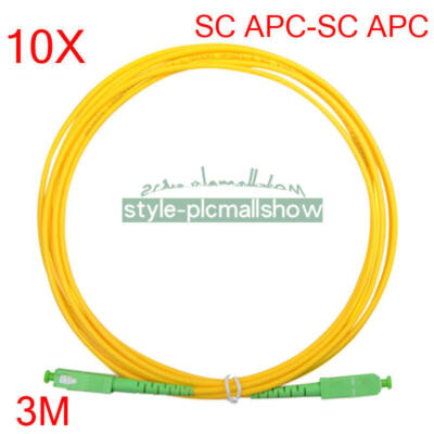 10PCS SC-APC 3M Simplex Mode Fiber Optic Patch Cord Cable SC-APC 3.0mm Jumper