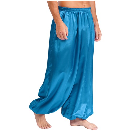 Mens Halloween Arabian Prince Satin Long Pants for Cosplay Belly Dancing Costume - Picture 48 of 128