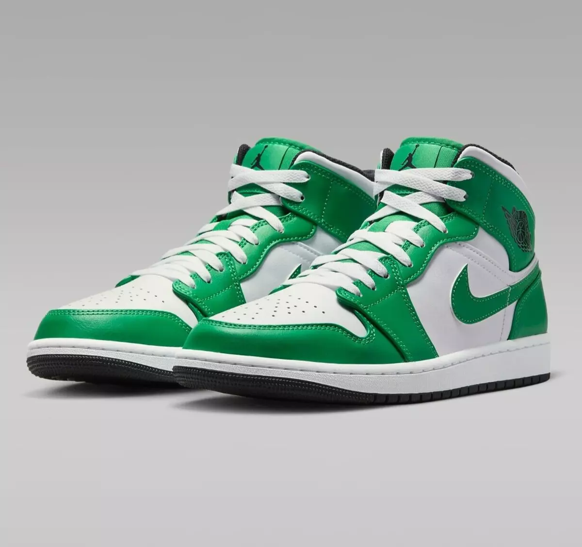 Nike Air Jordan 1 Mid Lucky Green Sneakers Shoes Mens Size US 9.5