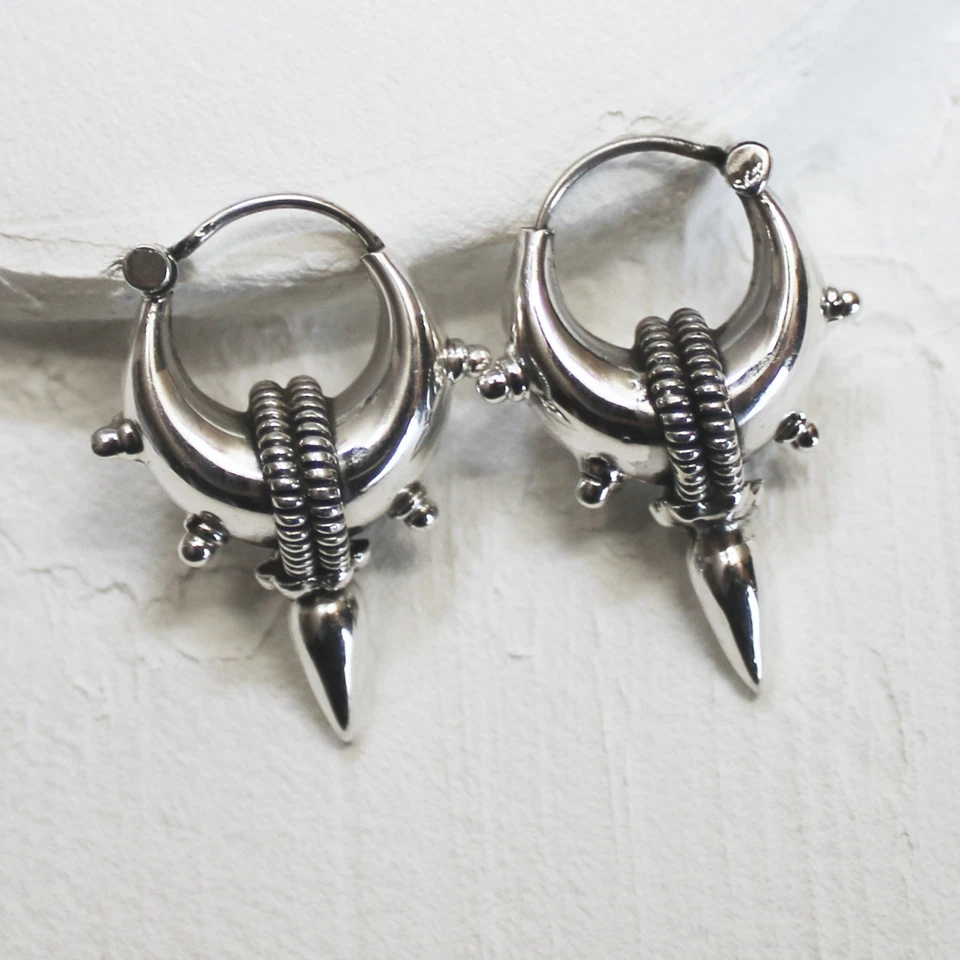 Creole In Argento Sterling 925 Orecchini Da Donna Creole Orecchini - Immagine 2 di 3