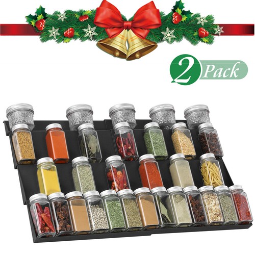 2Stk Gewürzregal Schublade Ausziehbar Organizer Gewürzeinsatz Schublade 3 Ebenen - Bild 2 von 9
