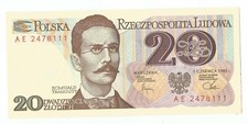 Polish communistic note 20 zloty UNC