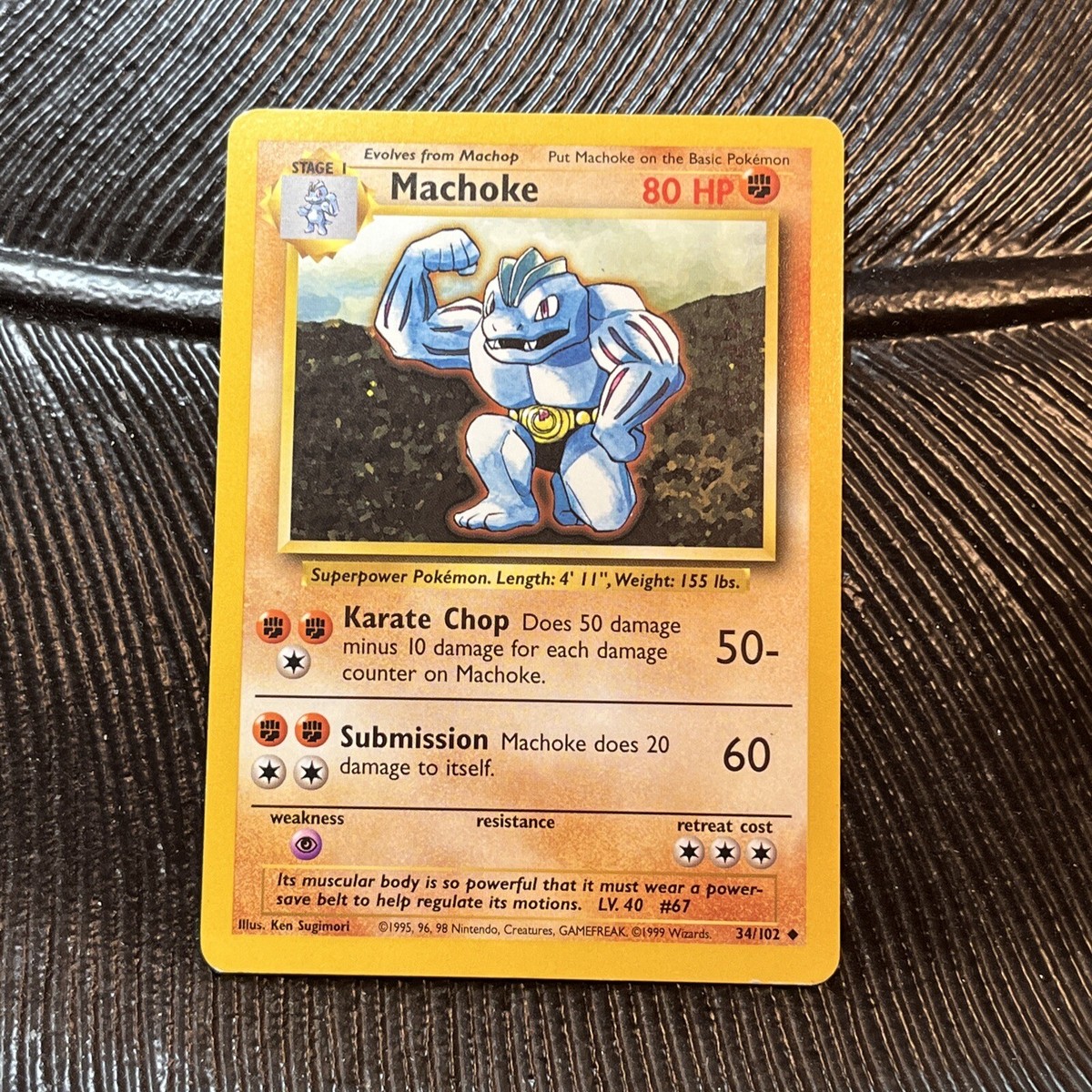 1999 machoke pokemon card value 51/110 Legendary Collection ) Does 50 damage minus 10 for each damage counter on Machoke Machoke 34/102 1999 Base Set