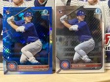 2022 Bowman Chrome Sapphire Edition Seiya Suzuki Cubs #69 Rookie w Bonus Base