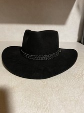 Akubra Black Snowy River Fur Felt Australian Western Hat 56