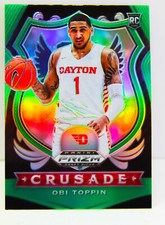 Obi Toppin RC 2020-21 Green Prizm Draft Picks Crusade Rookie Card # 87 NY Knicks