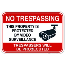 No Trespassing Video Surveillance Sign,