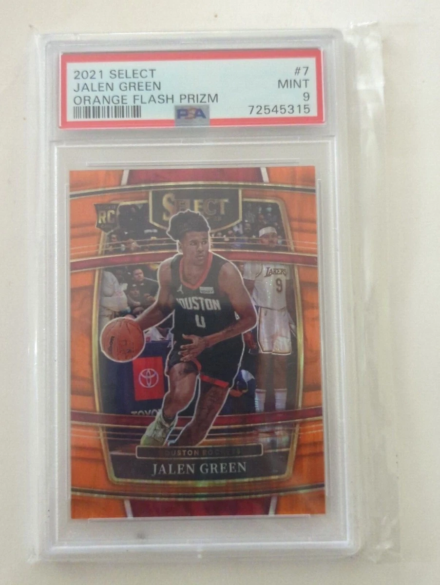 21-22 select Jalen Green orange flash prizm psa 9 RC
