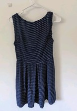 FROM UK AX Paris Tea Dress Fit & Flare Polka Dot Blue Size 6 US 1940's Retro