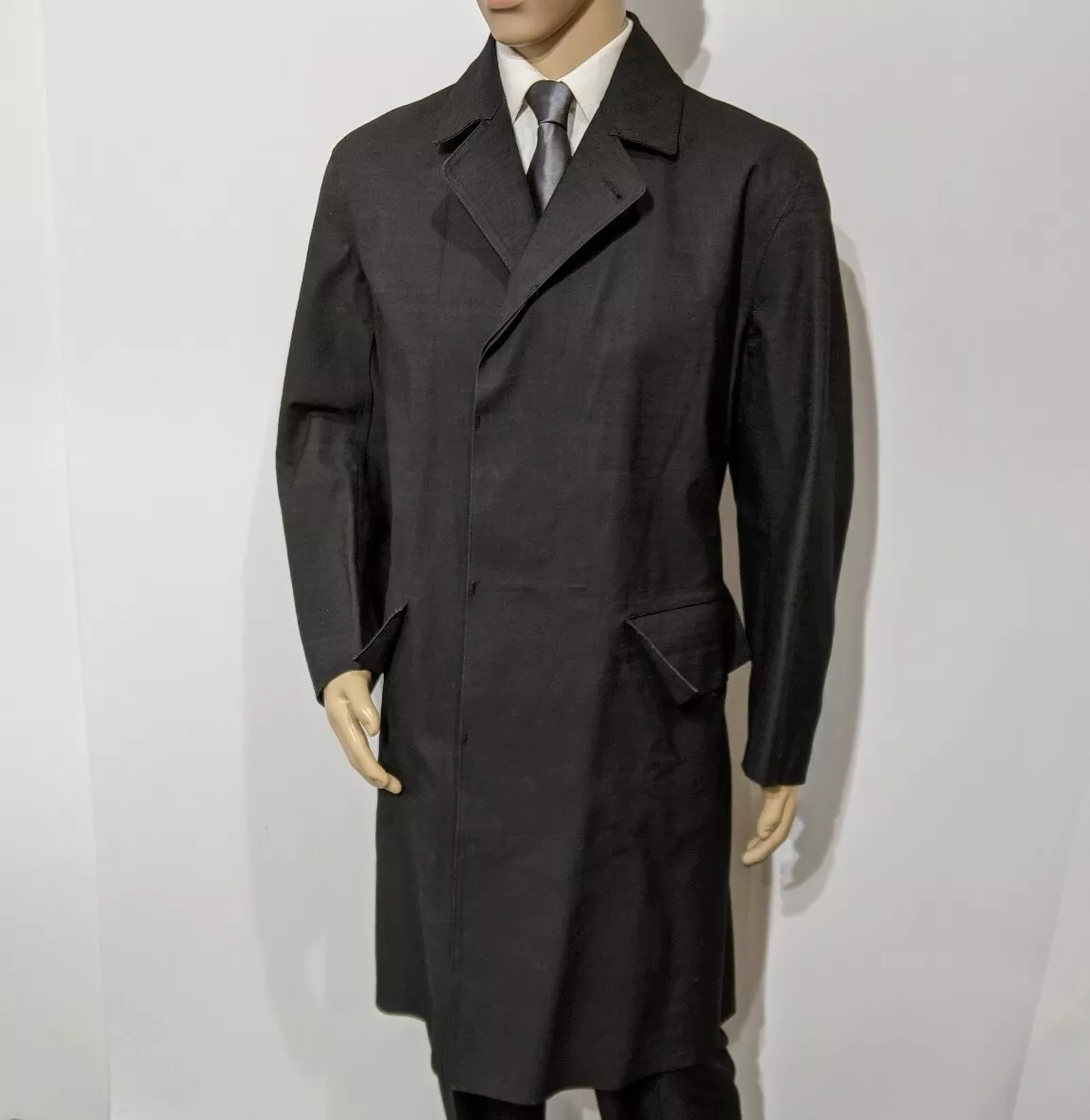 Vintage 1940s Railway Train Station Mens Mackintosh Overcoat