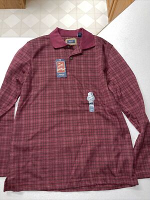 Arrow Mens Button Down Shirt Heritage Knits  Size small Maroon NWT