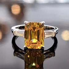 Natural Citrine Solitaire Ring, 925 Sterling Silver Ring, Engagement Ring