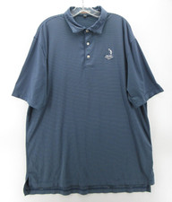 Peter Millar Polo Shirt Men XL Blue Summer Comfort Pinehurst Golf Pullover Logo