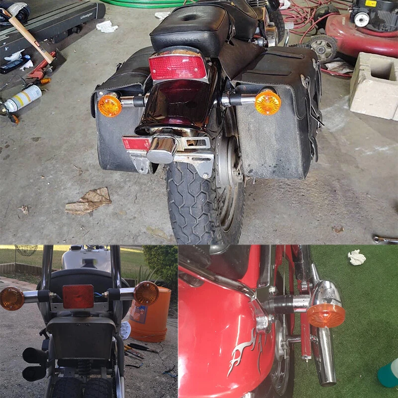 Luces de señalización de giro ámbar para motocicleta Honda VTX 1300C 1300 VTX1800C 1800N Foto 4 de 4