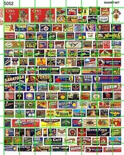 5052 DAVE'S DECALS ASSORTED VINTAGE SMALL CRATE ADVERTISING SIGNS 1/4" 1/2"  1"