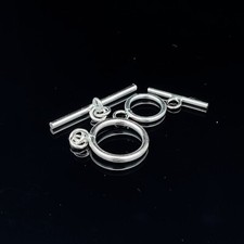 Large 925 Sterling Silver 12-17 mm Big Clunky Toggle Clasp Set Jewelry Findings