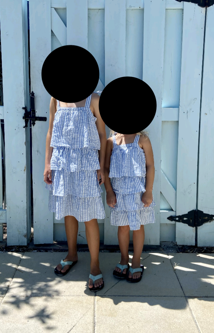 Robe Fille Neuve J.Crew Crewcuts - Rayée Bleu Marine Et Ivoire, Manches Volantes - Taille 6