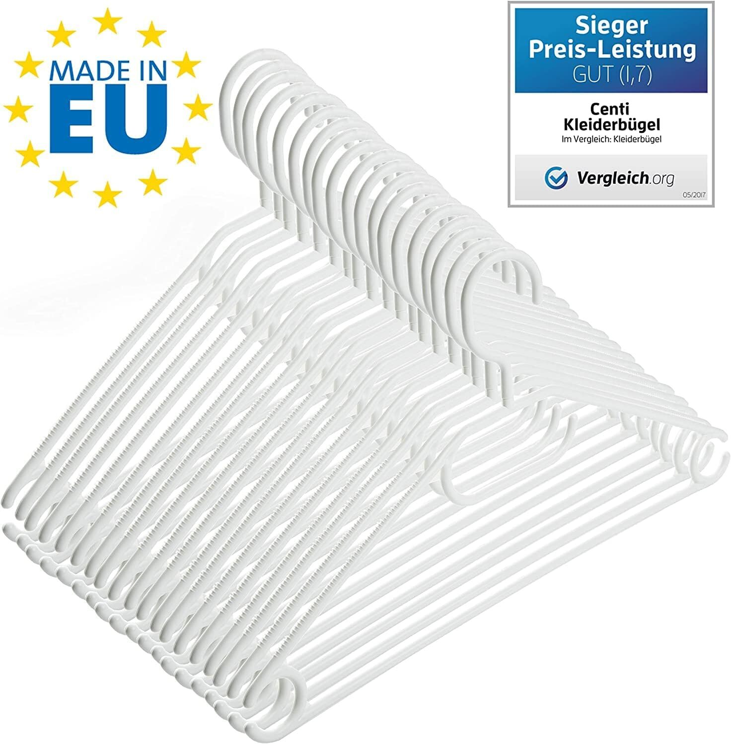 Kleiderbügel 20 Stück Transparent – 47 Cm, Drehbarer Haken, Mit Rockkerbe