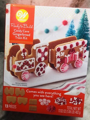 Ship N 24 Hours.New-Ready to Build. Candy Cane Gingerbread Train Kit. 17.02oz