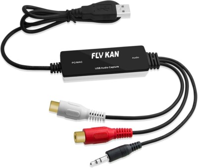 USB 2.0 Audio Capture Card for Windows 10/8.1/8 / 7 / and Mac OS 10.14 -