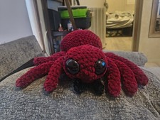 Burgundy Crochet Spider Plushie