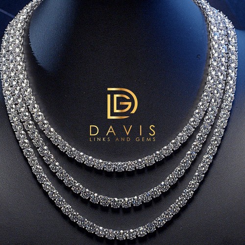 VVS1 MOISSANITE TENNIS CHAINS 925 SILVER 2MM-6.5MM Passes 💎 Tester