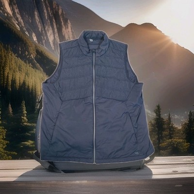 Technical Performance Puffer Vest Mens Large Cycling Running Packable Black