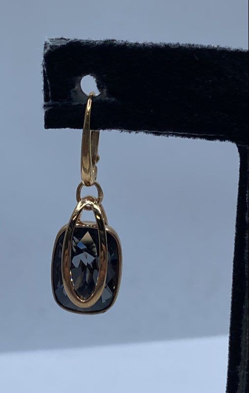 Swarovski Gold-Tone Smoky Crystal Drop Earrings 1… - image 2