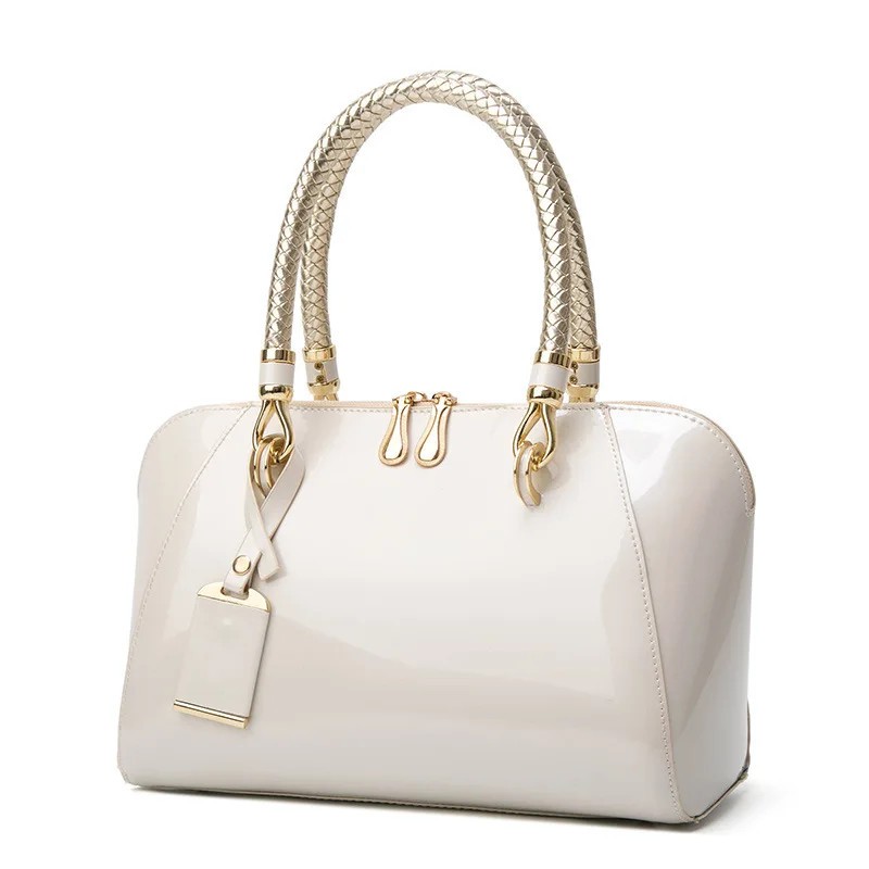 Luxury Designer Handbag Shiny Leather Boston Bag Fashion Bags for Women 3