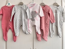 Baby Girls 0-3 Months Mixed Babygrow Sleepsuit Bundle George Daddy Rainbows