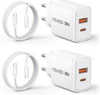 Usb C LadegeräT 30W 2 StüCk Gan SchnellladegeräT Mit 60W Kabel 1M FüR Iphone