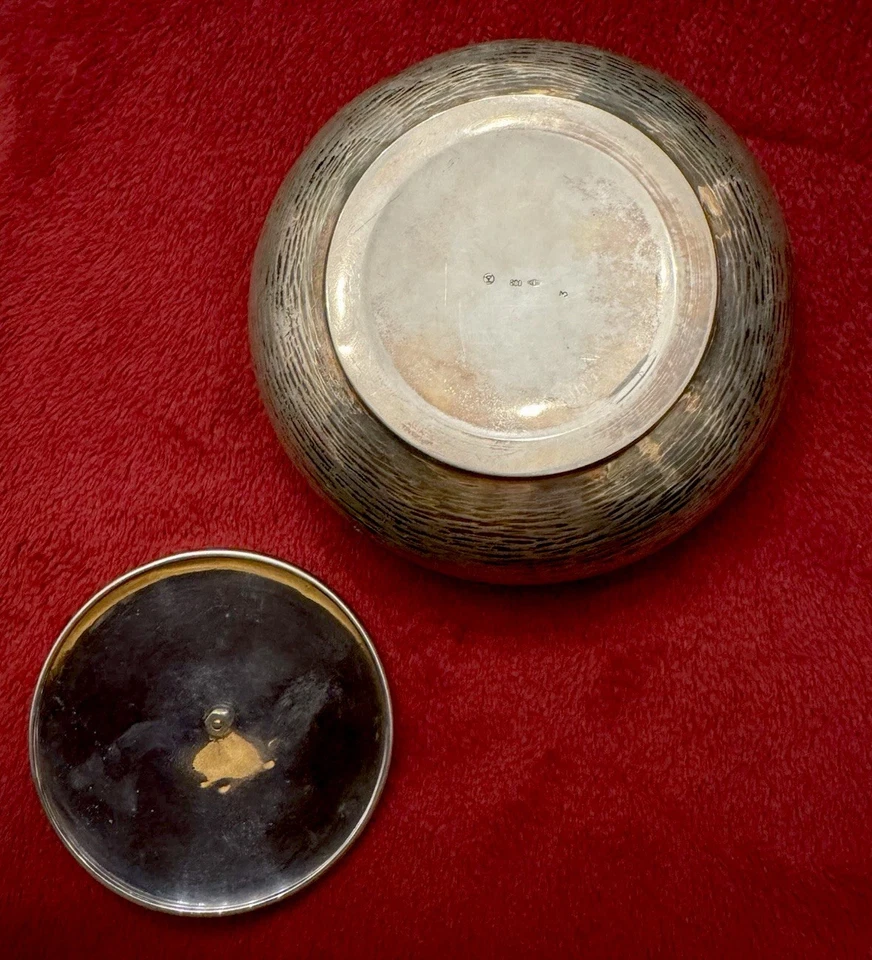 SCATOLA ANTICA VINTAGE PORTAGIOIE ARGENTO 800 - Immagine 4 di 4