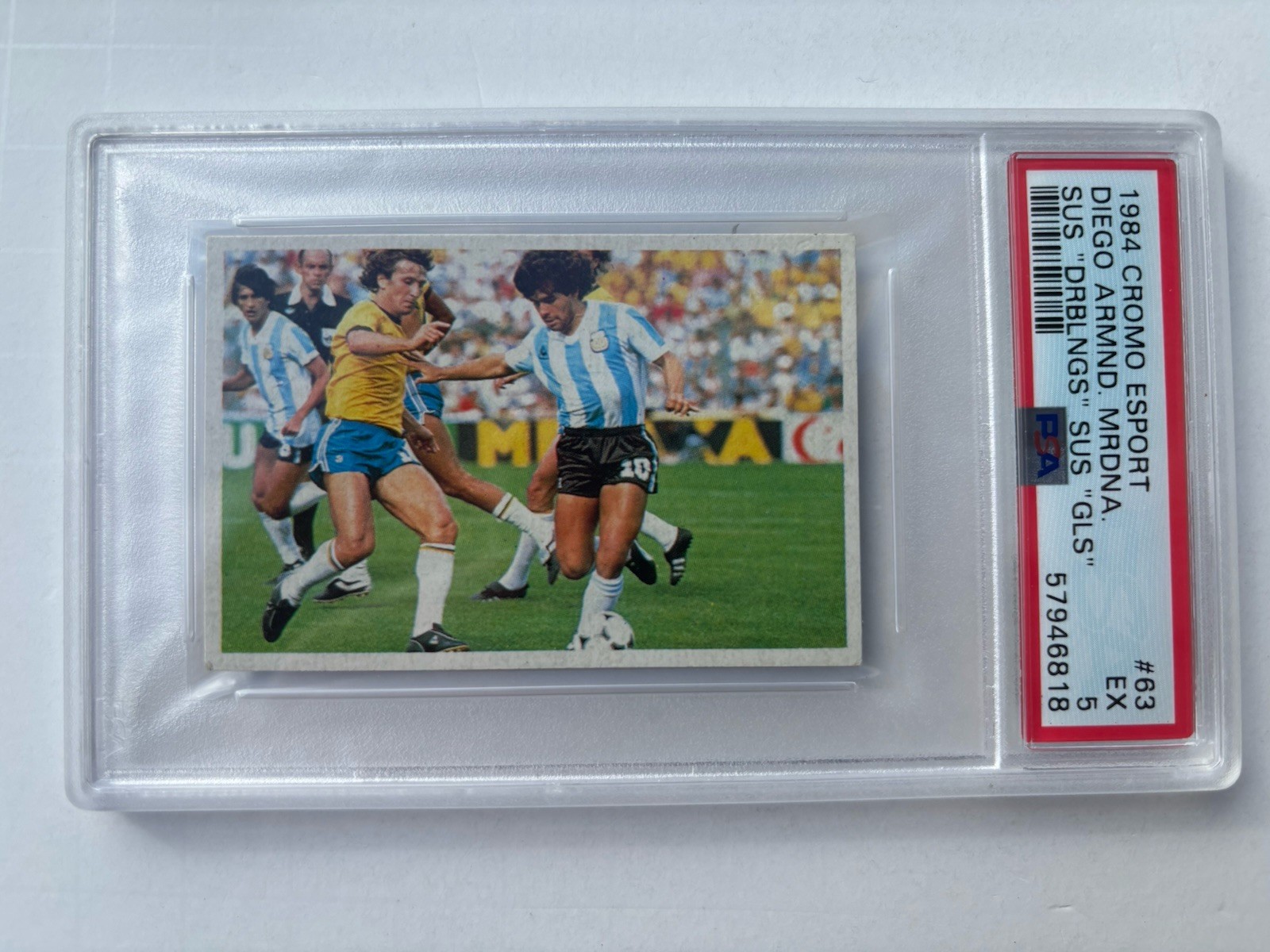 1984 Diego Maradona Cromo Esport PSA  view 2