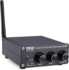 Pyle Compact Powerful Home Audio Amplifier Receiver Mini with Bluetooth 5.0