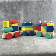 Melissa & Doug Wooden Stacking Train Learning Toy