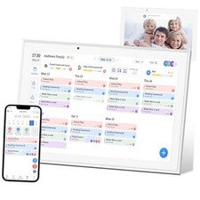 10.1" Digital Calendar Smart Touchscreen Planner, Electronic Calender White