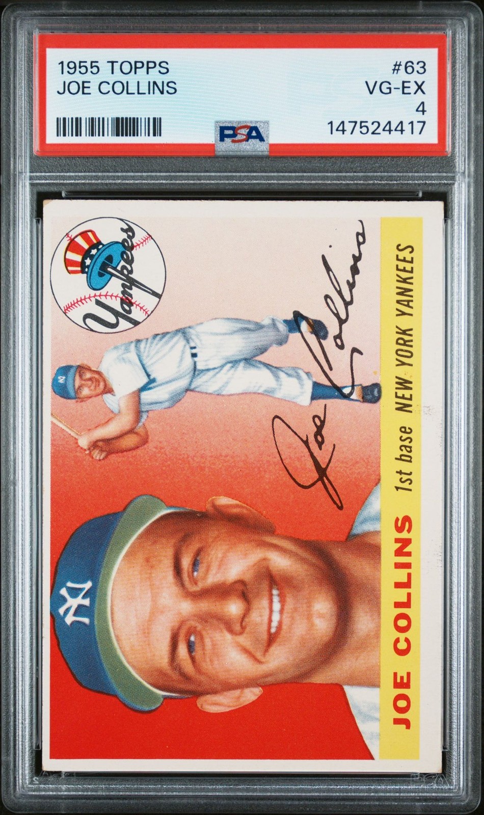 1955 Topps #63 Joe Collins PSA 4 VG-EX