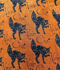 TIMELESS TREASURES WIKED DISTRESSED LOOK CATS 4.33 Yds X 43"W Noir Chat