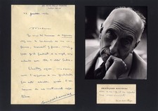 NOVELIST Francois Mauriac NOBEL PRIZE in LITERATURE 1952 autograph letter signed