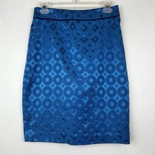 Maeve Skirt Womens 4 Anthropologie Blue Dots Pencil Circles Lined Preppy